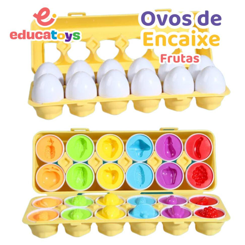 Ovos de Encaixe - Formas, Frutas e Dinossauros