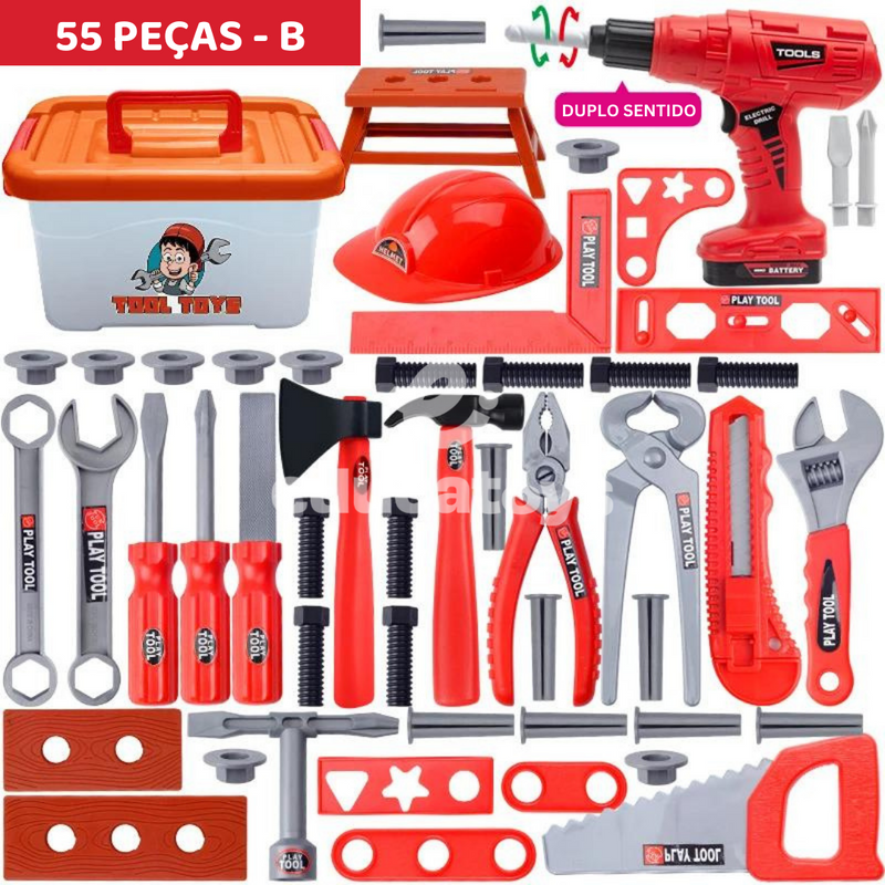Conjunto de Ferramentas Infantil + furadeira elétrica