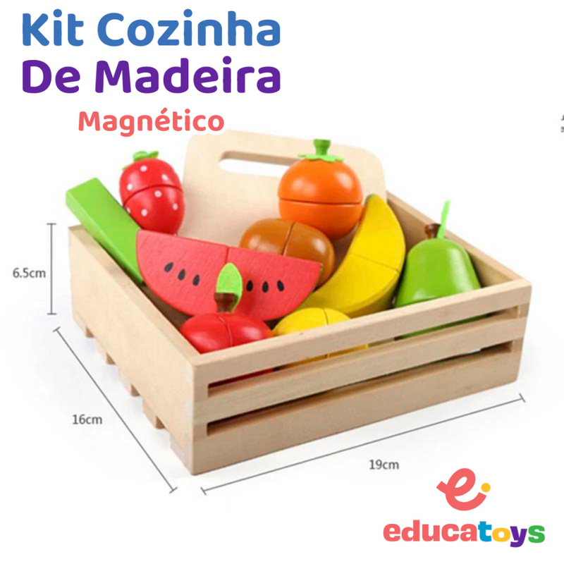 Kit Cozinha Montessori em madeira com ímã