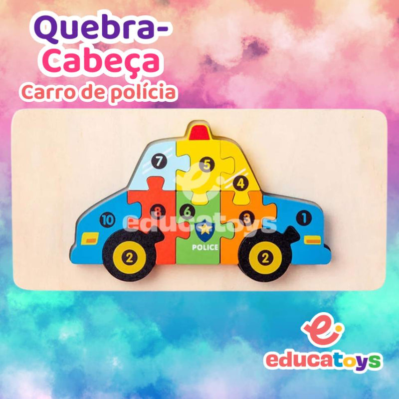 Quebra-Cabeça de Madeira Montessori Animais