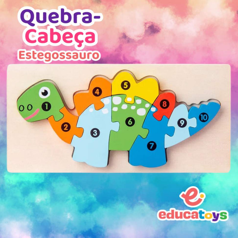 Quebra-Cabeça de Madeira Montessori Animais