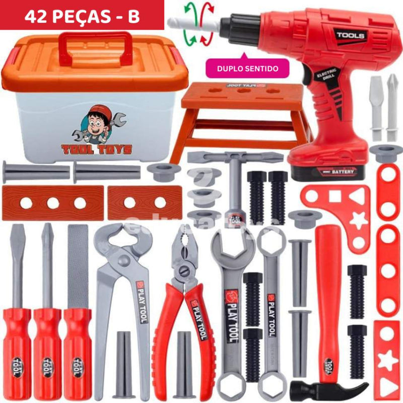Conjunto de Ferramentas Infantil + furadeira elétrica