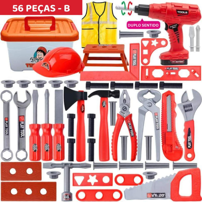 Conjunto de Ferramentas Infantil + furadeira elétrica
