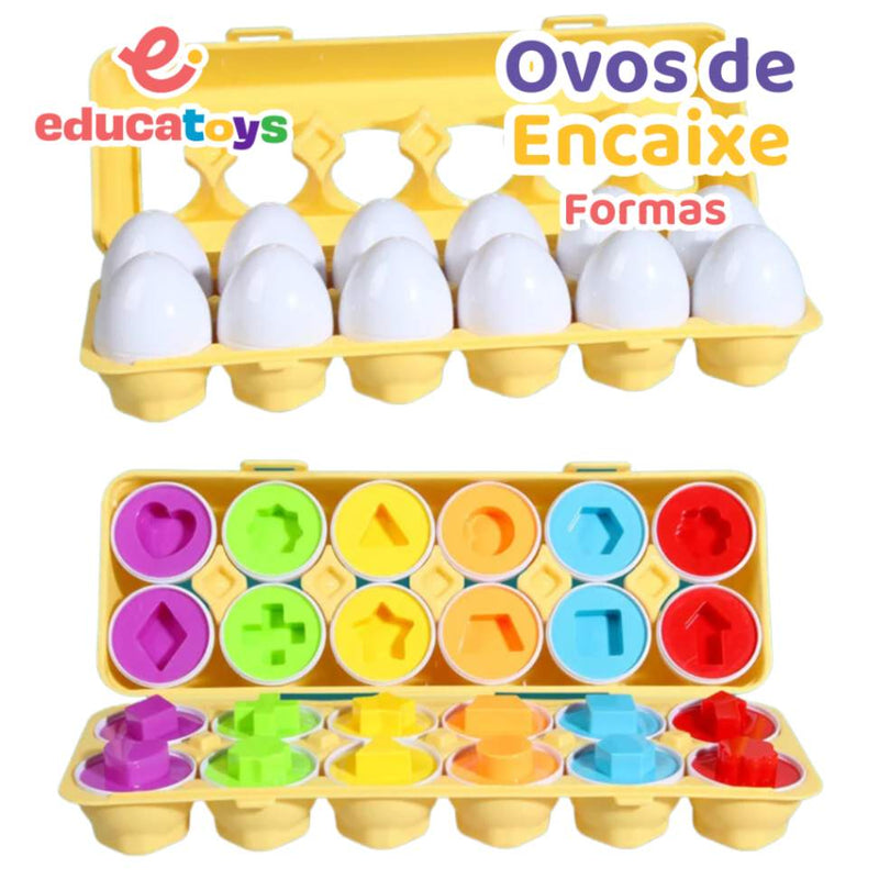 Ovos de Encaixe - Formas, Frutas e Dinossauros
