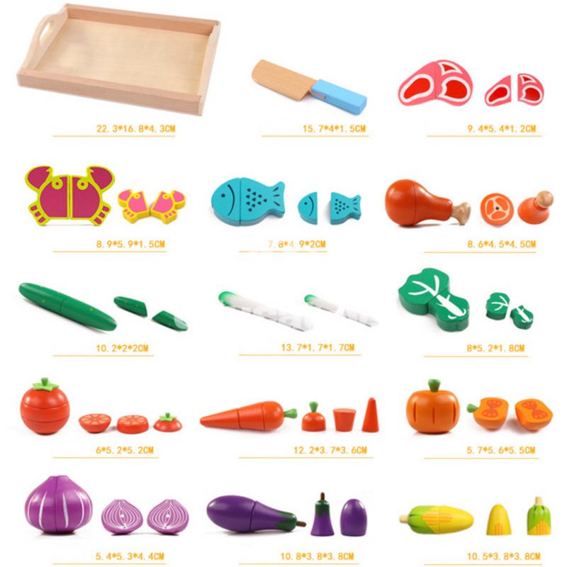 Kit Cozinha Montessori em madeira com ímã