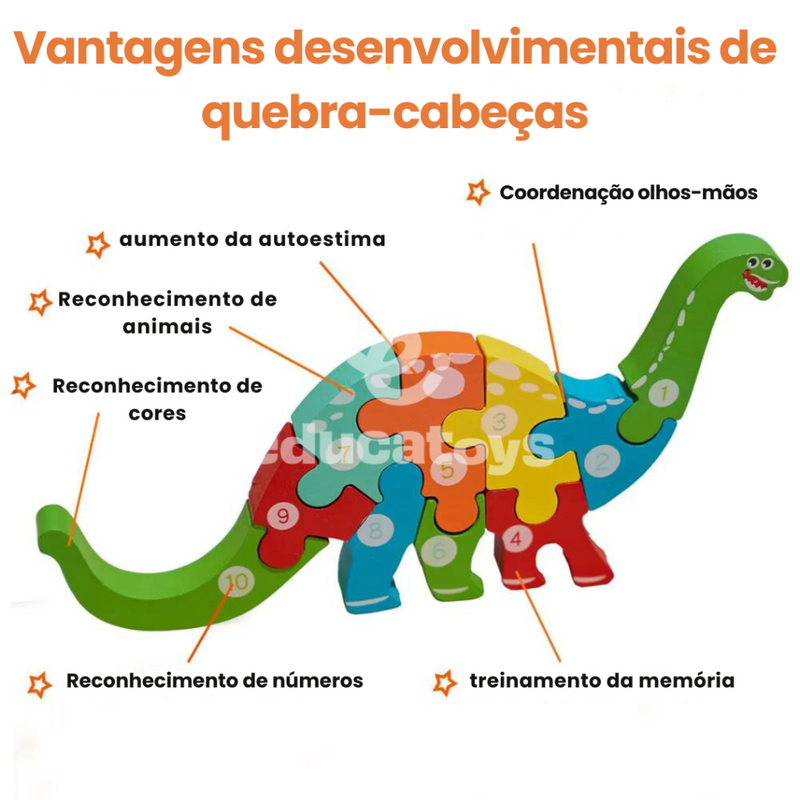 Quebra-Cabeça de Madeira Montessori Animais