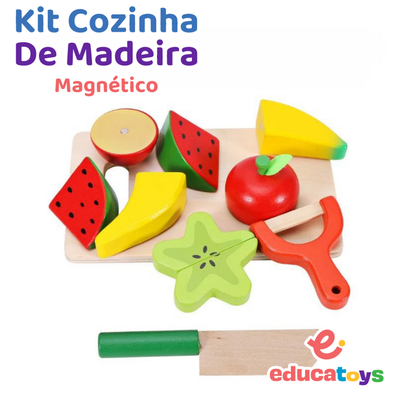 Kit Cozinha Montessori em madeira com ímã