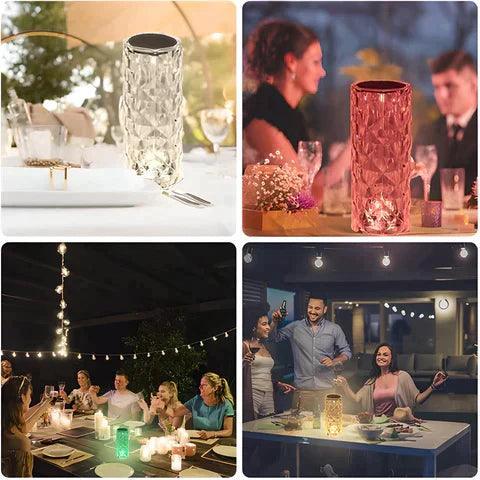 Luminária de Luxo Cristal Light 16 Cores - Sensível ao Toque + Controle Remoto -