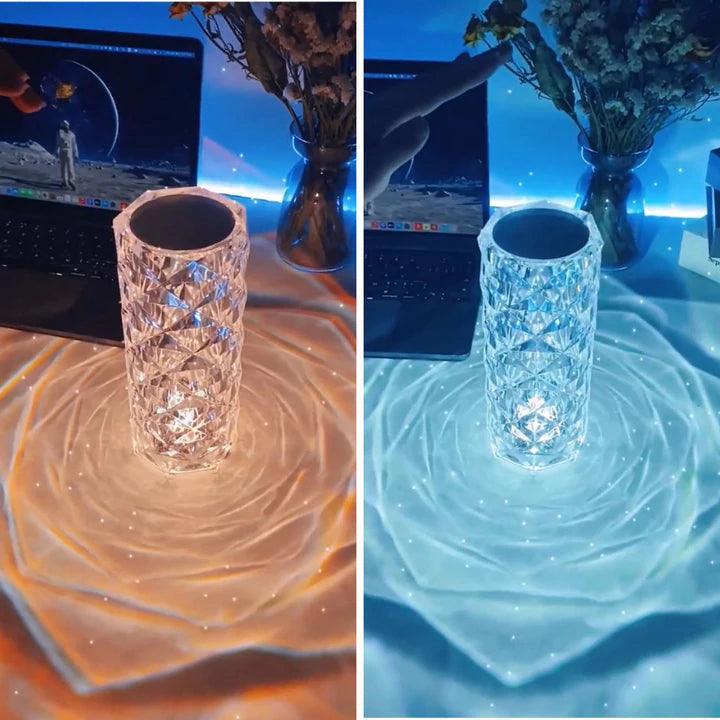 Luminária de Luxo Cristal Light 16 Cores - Sensível ao Toque + Controle Remoto -