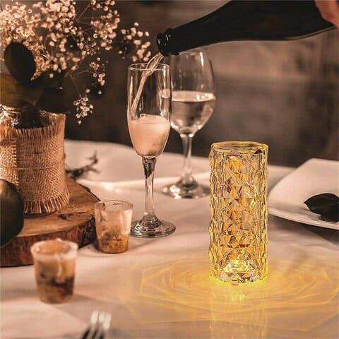 Luminária de Luxo Cristal Light 16 Cores - Sensível ao Toque + Controle Remoto -