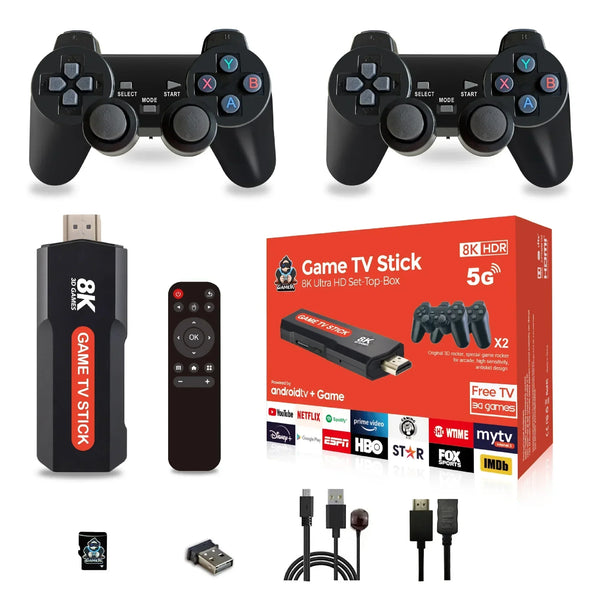 Game Stick + TVBox com 10.000 Jogos de PSP/PS1/PS2