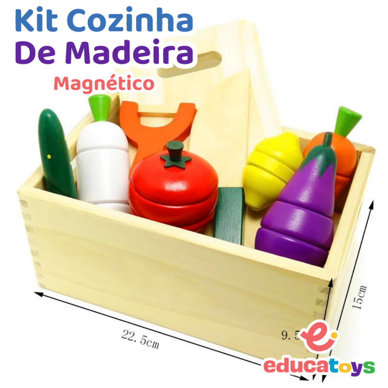 Kit Cozinha Montessori em madeira com ímã